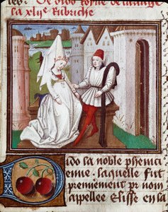 The Loves of Didon, grundare av Carthage och Enee Miniature hämtad från "The Book of Light and Noble Women"" av Giovanni Boccaccio sagt av Jean Boccace (1313-1375) av Unknown artist