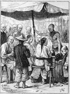 Livet i Kina på 1800-talet: Utomhusservering. av Unknown artist