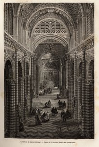 Interiören av katedralen i Siena, gravyr för att illustrera en resa till Siena (Italien) 1865, i "Le tour du monde, nouveau journal des voyages" publicerad under ledning av Edouard Charton av Unknown artist