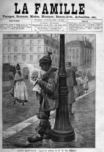 Lilla skorstenen. Gravyr från M.H. Van Muydens målning. Omslag till 1888 års tidning "La famille". av Unknown artist