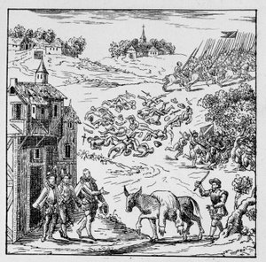 Ludvig I av Bourbon, prins av Conde (Bourbon-Conde) (1530-1569) dödades i strid och hans kropp, sattes på en anesse, fördes till Jarnac, exponerades för hela arméns åsyn och såldes sedan till hertigen av Longueville, hans svåger som lät honom carr av Unknown artist