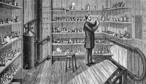 Louis Pasteur (1822-1895), fransk kemist och biolog, 1883 vid Ecole Normale i Paris. av Unknown artist