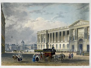 Louvren - östfasad, på baksidan kupolen - 1800-talet av Unknown artist