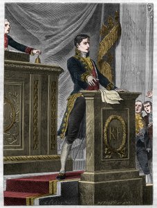 Lucien Bonaparte, fransk politiker, talar vid nationalförsamlingen om lagen för att skapa Hederslegionen, Paris av Unknown artist