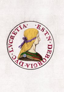 Lucretia Borgia (1480 till 1519). av Unknown artist