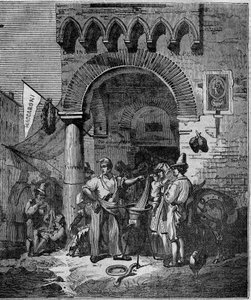Makaronpastahandlare i Neapel på 1800-talet. av Unknown artist