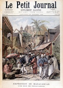 Madagaskarexpeditionen: en gata i Tananarive - i "" Le Petite Journal"" av 1895-11-27 av Unknown artist