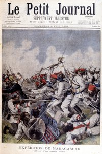 Madagaskarexpeditionen: ta av en lägerhova - i "" Le Petite Journal"" av 1895-06-02 av Unknown artist