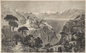 Madonna del Sasso, Schweiz - Vår Fru av Sassos kloster - nära Locarno vid Lago Maggiore - Kantonen Ticino i Schweiz - 1861 av Unknown artist