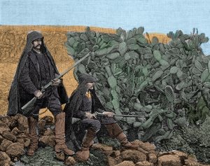 Mafia (Cosa Nostra) på Sicilien: picciotti unga medlemmar av maffian, sent 1800-tal. av Unknown artist