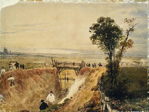 Making the Shoreham Railroad, c.1840 (akvarell på papper) av Unknown artist