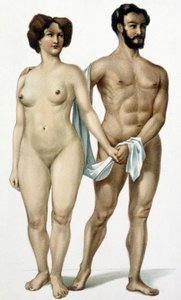 Man och kvinna - medicinbok, sent 1800-tal av Unknown artist