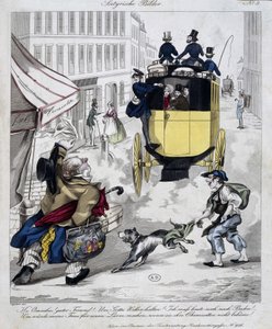 Man pressen saknar Omnibus. Tecknad film gjord omkring 1840 av Unknown artist