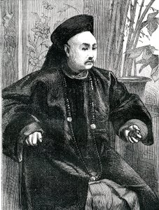 Mandarin Tchung Hao (Chung How), gravyr 1868 av Unknown artist