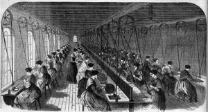 Tillverkning av cementee-penna: arbetare i en tryckeriverkstad i en fabrik i Birmingham i "" Le Journal Illustrous"" av Unknown artist
