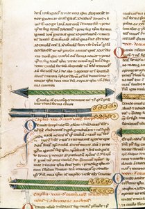 Manuskriptsida "" Kirurgi"" (MS. LAT.VII XXXII-3023) av Guillaume de Salicet (Guglielmo da Saliceto) (1207-1270) munk och läkare. 1300-talets Biblioteca Marciana Venedig av Unknown artist