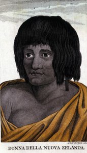 Maori kvinna från Nya Zeeland. Gravyr från början av 1800-talet. av Unknown artist