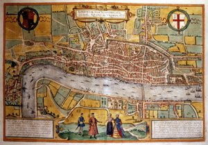 Karta över London på 1500-talet. av Unknown artist