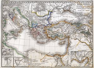 Karta över det persiska riket under Alexander den stores regeringstid. Atlas 1865. av Unknown artist