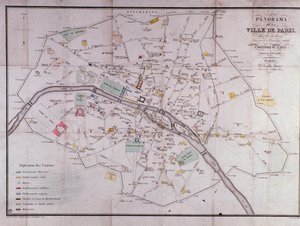 Karta över staden Paris 1840. av Unknown artist