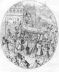 Marsch av ett bolag av juvelerare på 1400-talet. av Unknown artist