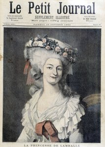 Marie Therese av Savoie Carignan (1749-1792), prinsessan av Lamballe - Omslag "" The Petity Journal"" av Unknown artist