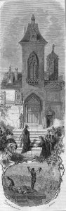Marie de Burgundy ber om sina ministrars nåd. Hugonats och fadern till Humbercourts död den 3 april 1477. Gravyr från 1800-talet. av Unknown artist