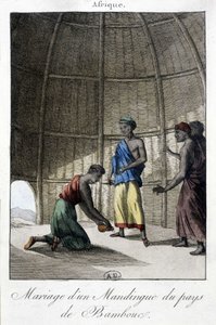 Äktenskap i Mandingues (Mali?), Afrika - gravyr av Unknown artist