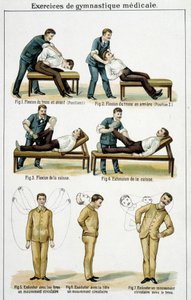 Medicinska gymnastikövningar - i "Bilz, Natural Medicine", sent 1800-tal av Unknown artist