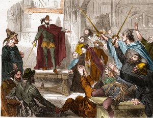 Möte av kommittén för sexton (16) 1588 (representantrådet för de sexton kvarteren i Paris) Upprorskommittén bildades i Paris under förbundet. av Unknown artist