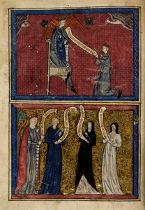 Män och kvinnor sårade av kärlekens Gud från "Le Roman de la Rose" av Unknown artist