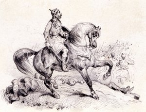 Merovée slår hunnerna. av Unknown artist