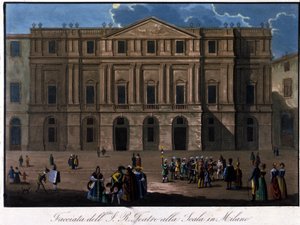 Milano, La Scala, omkring 1810. av Unknown artist