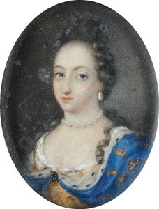 Miniatyr av drottning Ulrika Eleonora den äldre av Sverige, ca 1680 (gouache på pergament) av Unknown artist