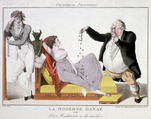Modern Danaé eller den fashionabla maitressen (prostitution) - karikatyr av Unknown artist