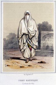 Morisk kvinna i stadsdräkt i Alger under andra hälften av 1800-talet. av Unknown artist