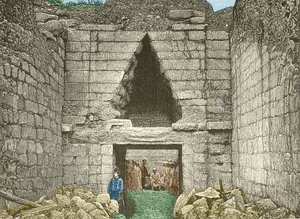 Mykenes, lejonporten upptäckt av Schliemann av Unknown artist