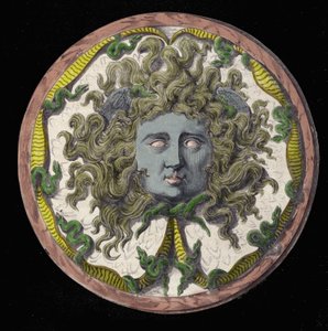Mytologi: representation av Medusa, en av de tre Gorgonerna. av Unknown artist