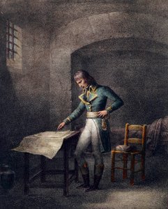 Napoleon I Bonaparte (1769-1821) vid forttorget i Antibes den 10 augusti av Unknown artist