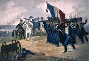 Napoleon I i Waterloo den 18/06/1815 - Gravyr från 1800-talet av Unknown artist