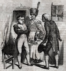 Napoleon I i närvaro av Jean Nicolas Corvisart (1755-1821) läkare engelsk gravyr i "La Sante Universelle - Guide Medical des Families"" 1852 av Unknown artist