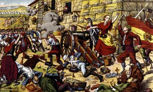 Napoleonkrigen: Belägringen av Zaragoza (15 juni - 14 augusti av Unknown artist