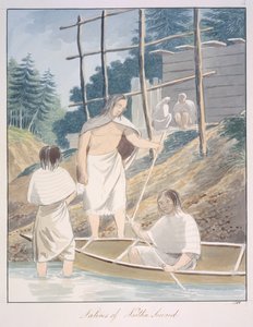 Natives of Nootka Sound, ca 1843-50 (akvarell) av Unknown artist