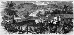Nya Kaledonien - botemannen på ön Nou - Gravyr från 1870 av Unknown artist