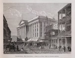 New Orleans (New Orleans): Hotel Saint-Charles (Saint Charles) - i "Le tour du monde", 2:a terminen 1876 av Unknown artist