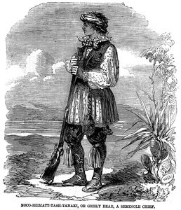 Noo-Shimatt-Tash-Tanaki, eller den gräsliga björnen, en seminolehövding av Unknown artist