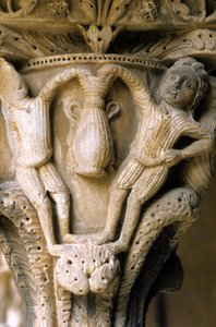 Norman Art i Monreale (Sicilien): huvudstäderna i Cloitre des Benedictins. av Unknown artist