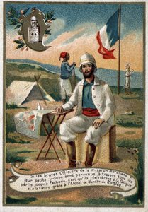 Officer för Marchand-missionen. 1800-talets kromolitografi av Unknown artist