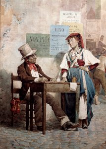 Gubben: den offentliga författaren i Rom. 1800-talets akvarell Rom, Museo del Folklore av Unknown artist