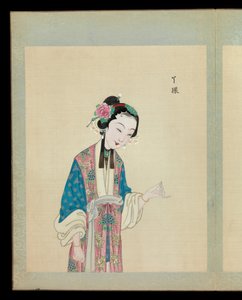 Hundra porträtt av karaktärer från Pekingoperan, slutet av 1800-talet - början av 1900-talet (album med femtio blad; bläck, färg och guld på siden) av Unknown Artist